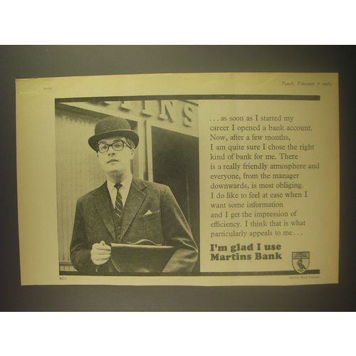 1962 Martins Bank Ad - I'm glad we use Martins Bank