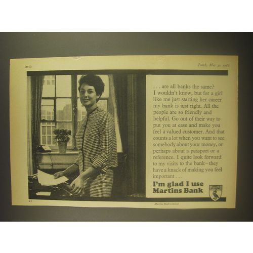 1962 Martin Bank Ad - I'm glad we use Martins Bank