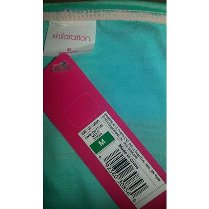 XHILARATION Women's Jrs Swimsuit String Bikini Bottom, Multi Striped, Size M NEW