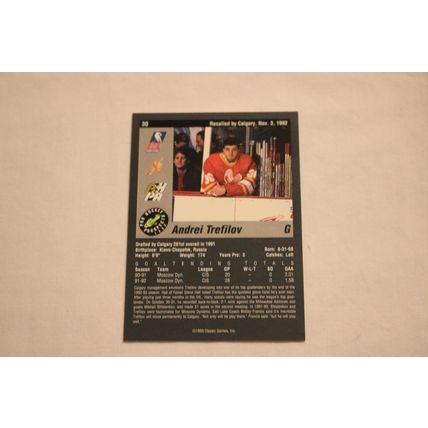 Anderi Trefilov 1993 Classic Pro Hockey Prospects NO. 30