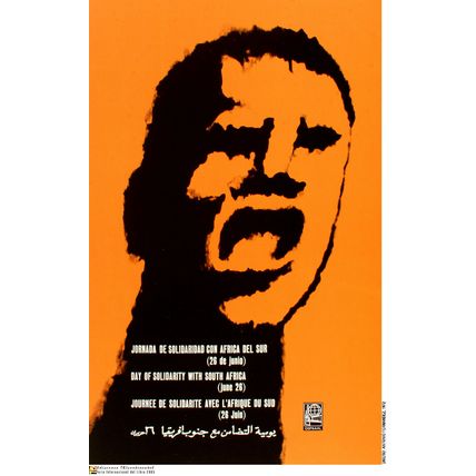 Political OSPAAAL poster.South Africa Anti-Apartheid.a44.Socialism History art
