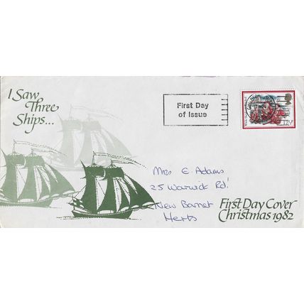 GB 1982 Christmas single stamp FDC Guildford pm