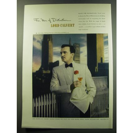1949 Lord Calvert Whiskey Ad - John Loder photo by Valentino Sarra