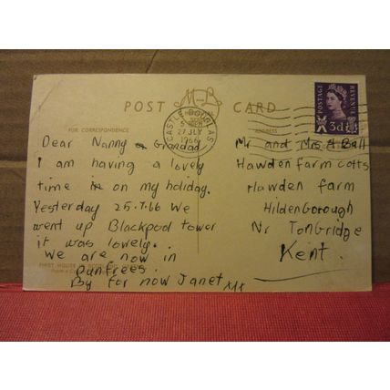 FIRST HOUSE IN SCOTLAND, GRETNA GREEN, SCOTLAND used postcard 1966 pm =