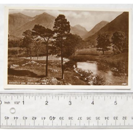 vintage postcard Mountain & River Glen Coe