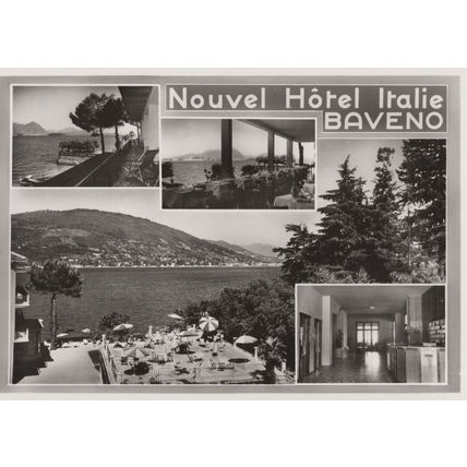 Nouvel Hotel Italia Baveno Balcony Restaurant Postcard