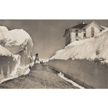 San Gottardo Ospizio Hotel Monte Vintage Real Photo Postcard