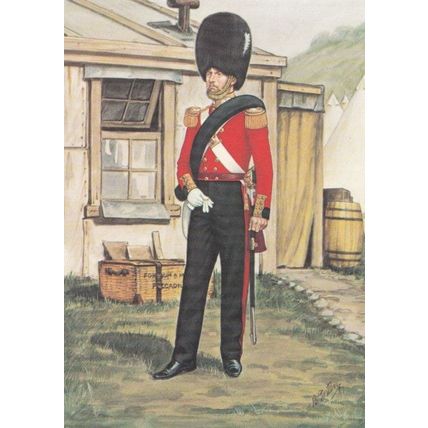Officer Grenadier Guard in Russia 1854 Military Uniform Postcard