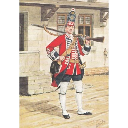 Grenadier Guard 1751 Foot Guards Military Uniform Painting Postcard