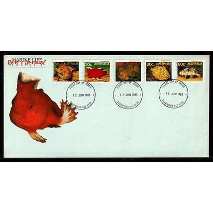 Australia 1985 Marine Life 5 Stamps on First Day Cover FDC Fish