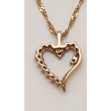 Estate Vintage 10k Yellow Gold .50cttw Diamond Pendant ,1950s