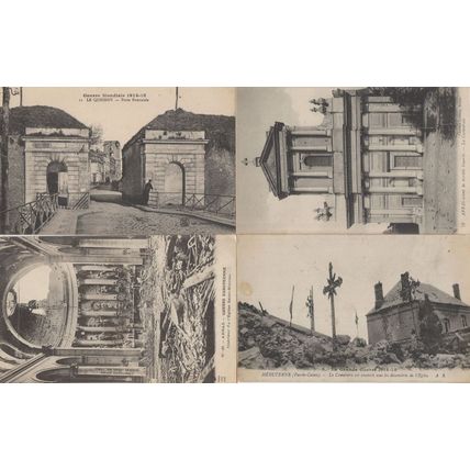 Hebuterne le Cimetiere 4x French Military Old Postcard s