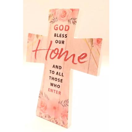 Home Cross with Sentimental Verse Freestanding 10CM Gift Christian Home Decor