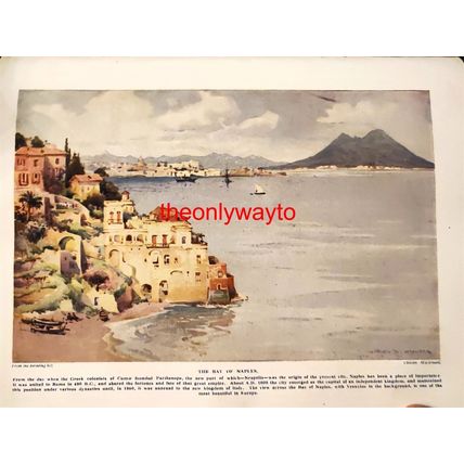 Bay Of Naples, Italy, Book Illustration (Print), c1920