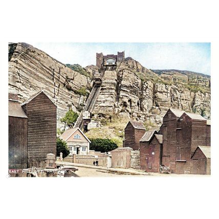ptc5212 - Sussex - An early view of the East Hill Lift in Hastings - print 6x4