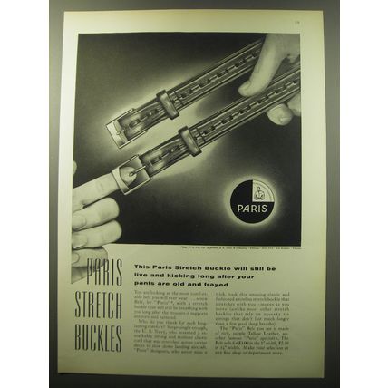 1960 Paris Stretch Buckle Belt Advertisement