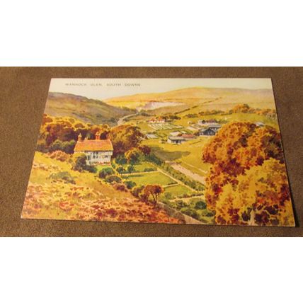 Valentines Postcard - Wannock Glen, South Downs, Sussex - E1064 Artist E.W.H