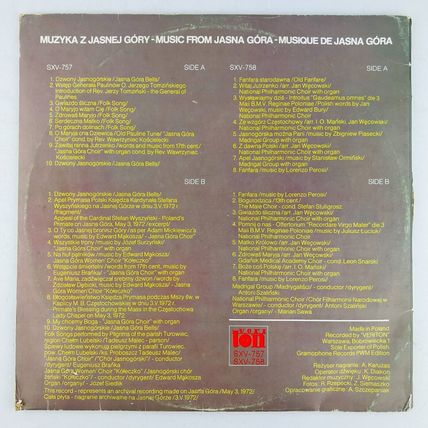 Częstochowa Muzyka Z Jasnej Góry Music From Jasna Góra Vinyl 2xLP Record Album