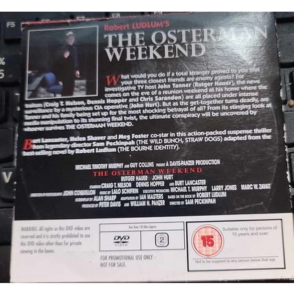 The Osterman Weekend DVD The Mail Promo Rutger Hauer Burt Lancaster Full Movie