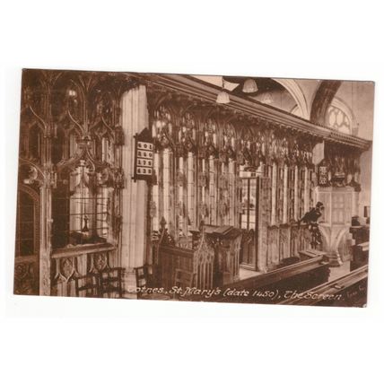 GREAT BRITAIN 1930 FRITH'S POSTCARD THE SCREEN ST MARY'S TOTNES REAL PHOTO USED