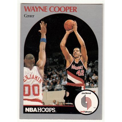 1990-91 Hoops Wayne Cooper basketball card #244 - Trailblazers