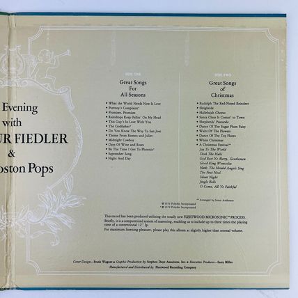An Evening With Arthur Fiedler & The Boston Pops Vinyl LP