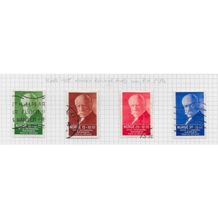 NORWAY 1935 NANSEN REFUGEE FUND OFFICE FRIDTJOF CHARITY SET COMPLETE USED