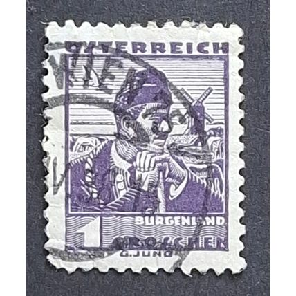 STAMP Austria SG716 1934 1G Horse Herdsman Burgenland Used