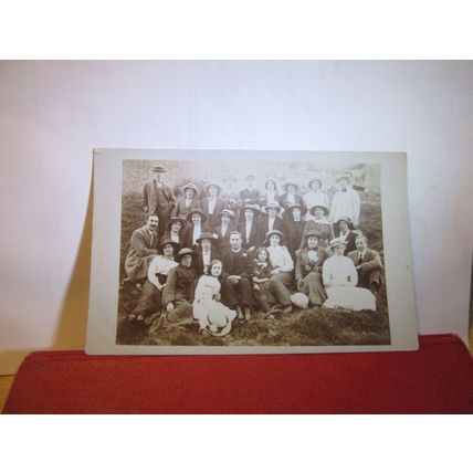 UNKNOWN EDWARDIAN CHURCH OUTING?, large group. antique photograph postcard =