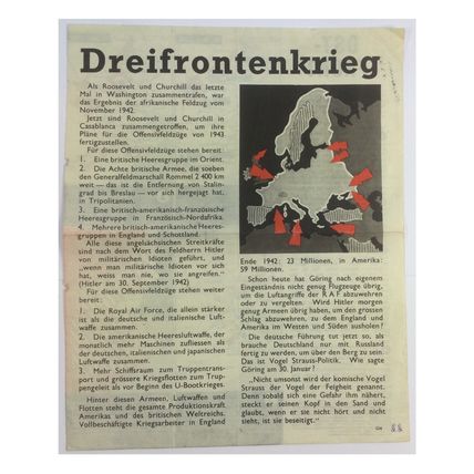 Original WW2 British Air Drop Propaganda Leaflet. - Code G.4 [1943].
