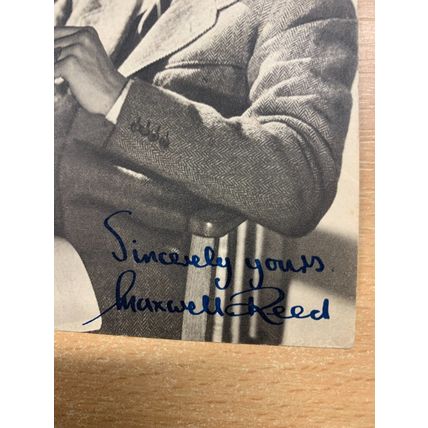 VINTAGE MAXWELL REED PRINTED AUTOGRAPH IRISH ACTOR 13cm x 8cm PHOTOGRAPH (LL)