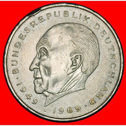 ⰆADENAUER (1876-1967):GERMANY★2 MARKS 1977J I+B+r2! HAMBURG★LOW START★NO RESERVE