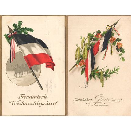 Freudeutsche Weihnachtsgrusse 2x German WW1 Soldier War Postcard s
