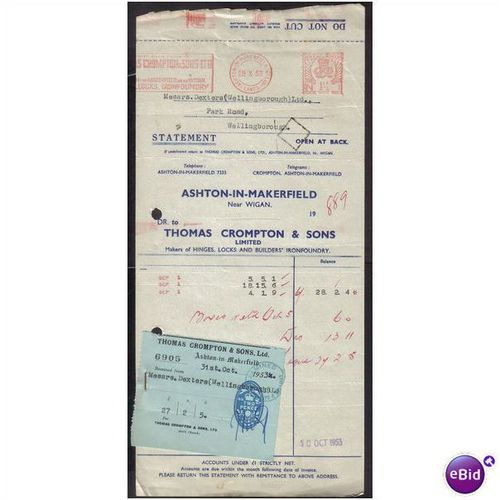 THOMAS CROMPTON & SONS LTD,ASHTON-IN-MAKERF IELD,10OCT1953