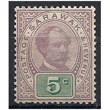 Sarawak 1891 SG12 5c Purple & Green Mounted Mint .. .