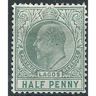 Lagos 1904 SG44 1/2d Dull Green & Green Mounted Mint ....