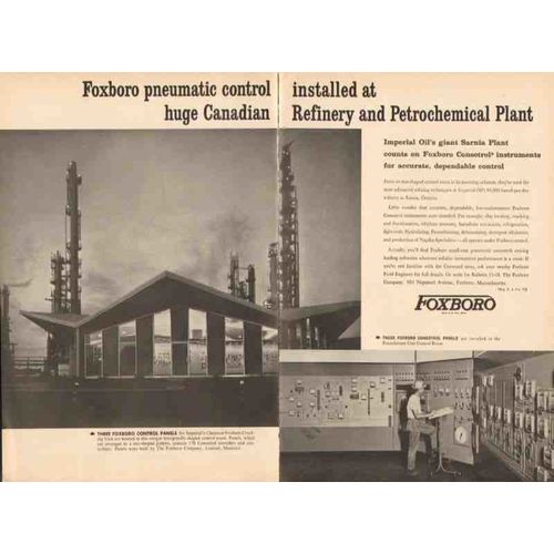 foxboro company 1962 imperial oil sarnia plant control vintage ad