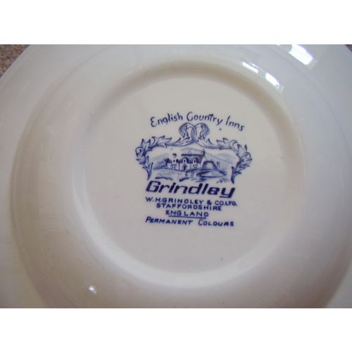 Grindley Staffordshire England porcelain blue and white deep plate-dish