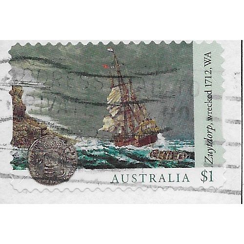 AUS 2017 $1.00 (S/A) 'SHIPWRECKS -ZUYTDORP' ON PAPER FINE USED (EBID25-844)