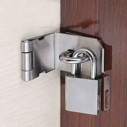 S Rustproof Stainless Steel 90 Degree Right Angle Door Padlock Plate Hasp Latch