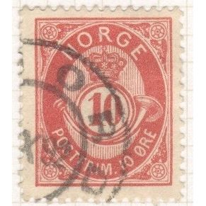 Norway 1893 - 10ore carmine - Posthorn - used 2