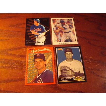 1984-1997, 19-Different cards,RYNE SANDBERG, HOF, Cubs, 90 donruss No Dot Error