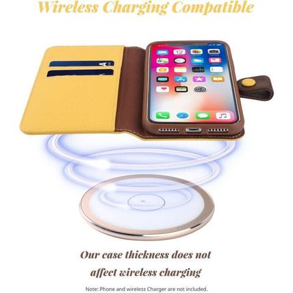 Cassenger Flip iPhone X Wallet Case-Italian Leather-YELLOW-NEW-FAST SHIPPING
