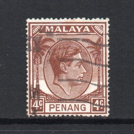 Malaysia (Penang) - 1949-52 - 4c Brown (sg6) Used