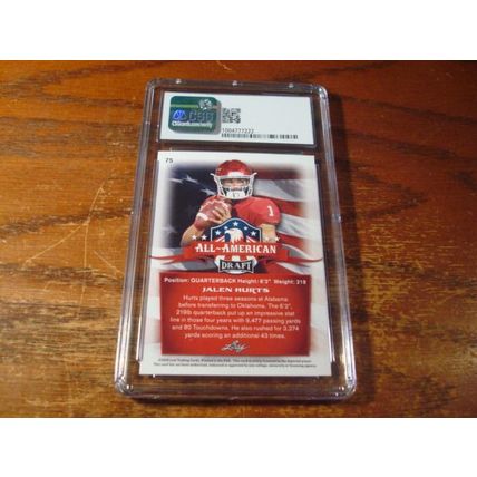 2020 Leaf Draft, Graded Near Mint 8.5, JALEN HURTS, Rc, All American