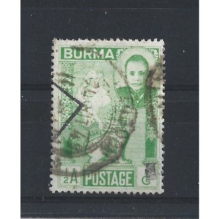 Burma.SG83 1/2a Gen.Aung San,Chinthe and Map of Burma (Green).Fine Used.Jul25b