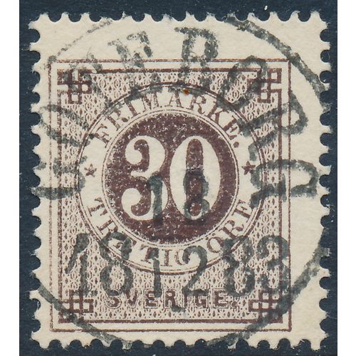 Sweden Facit 35h/Scott 35, 30ö brown Ringtyp p.13, F Used, GÖTEBORG Cancel LYX