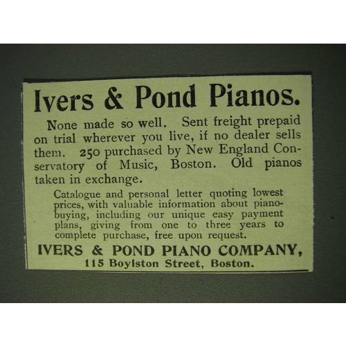 1900 Ivers & Pond Pianos Ad
