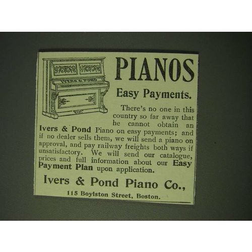 1900 Ivers & Pond Pianos Ad - easy payments