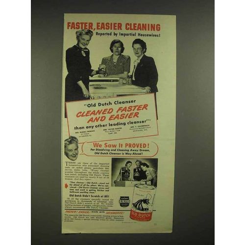 1945 Old Dutch Cleanser Ad - Faster, Easier Cleaning